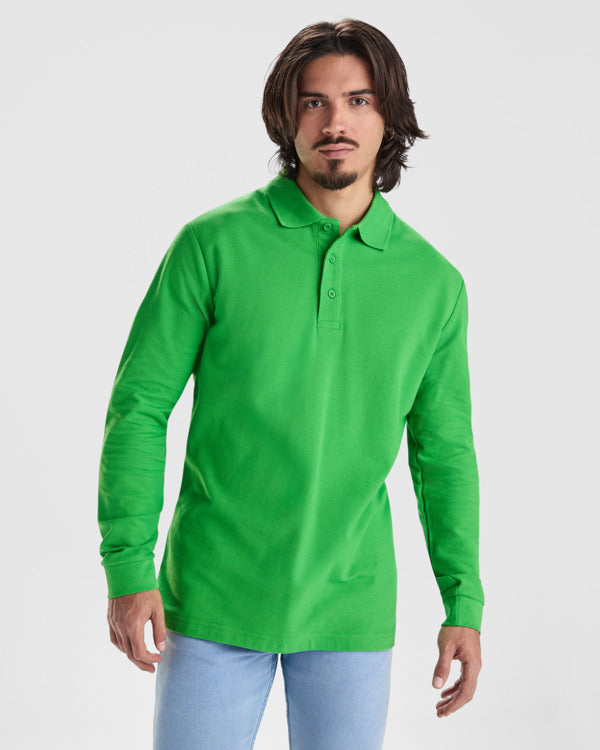 Polo de manga larga personalizado con logo bordado