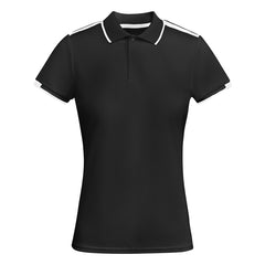 Polo Tamil Woman PO0409 Mujer Negro/Blanco personalizable con bordado, serigrafia y DTF | LogoLider
