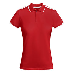 Polo Tamil Woman PO0409 Mujer Rojo/Blanco personalizable con bordado, serigrafia y DTF | LogoLider