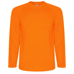 Camiseta Montecarlo L/S CA0415 Hombre Naranja Fluor personalizable con bordado, serigrafia y DTF | LogoLider