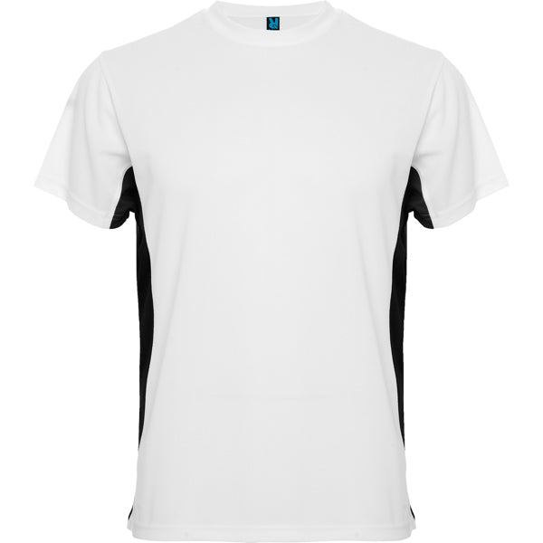 Camiseta Tokyo CA0424 Hombre Blanco/Royal personalizable con bordado, serigrafia y DTF | LogoLider