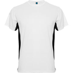 Camiseta Tokyo CA0424 Hombre Blanco/Royal personalizable con bordado, serigrafia y DTF | LogoLider