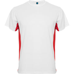Camiseta Tokyo CA0424 Hombre Blanco/Rojo personalizable con bordado, serigrafia y DTF | LogoLider