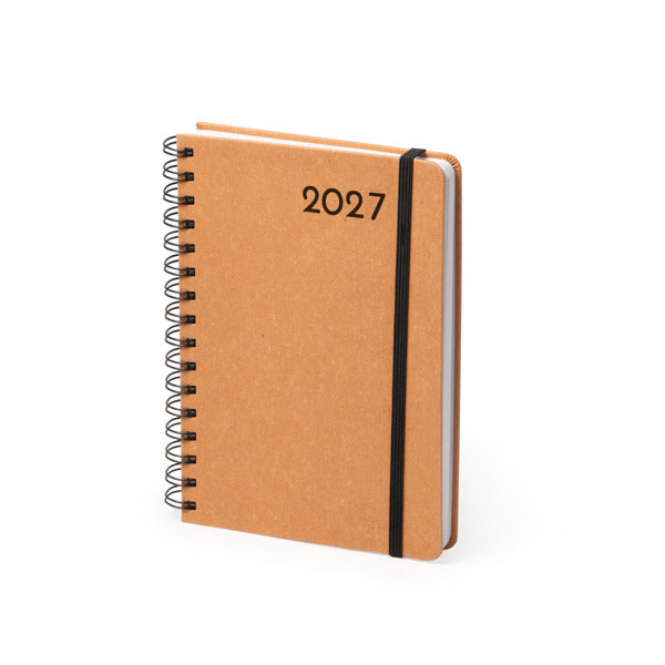 Agenda personalizada A5 de cuero reciclado con logo grabado