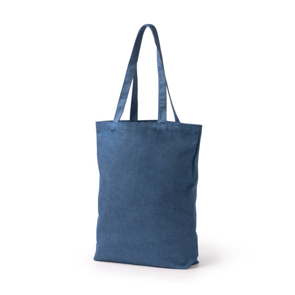 Detalle de la bolsa de tejido vaquero reciclado deam en color vaquero