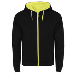 Sudadera Fuji SU1105 Hombre Negro/ Amarillo Fluor personalizable con bordado, serigrafia y DTF | LogoLider