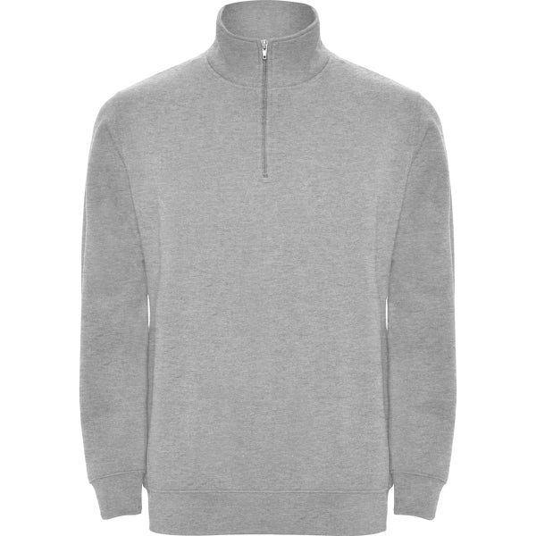 Sudadera de media cremallera y cuello alto Aneto personalizada en color gris vigore