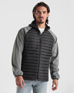 Chaqueta Minsk CQ1120 Hombre Negro/Plomo personalizable con bordado, serigrafia y DTF | LogoLider