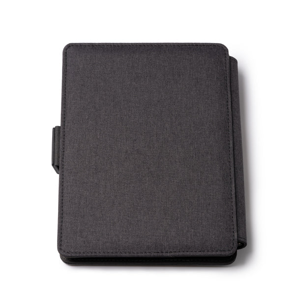 Acabado de la carpeta A5 con cargador inalambrico negra personalizada