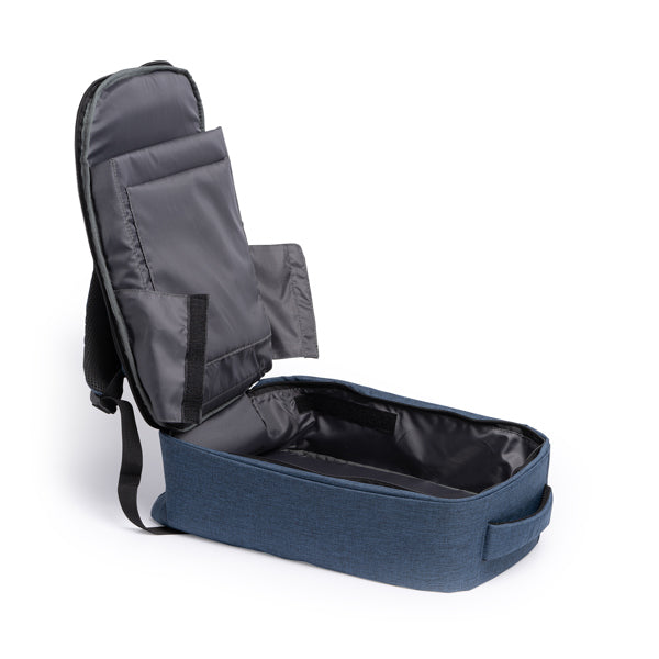 Detalle de la mochila antirrobo de rpet para portatil norden en color denim vigore