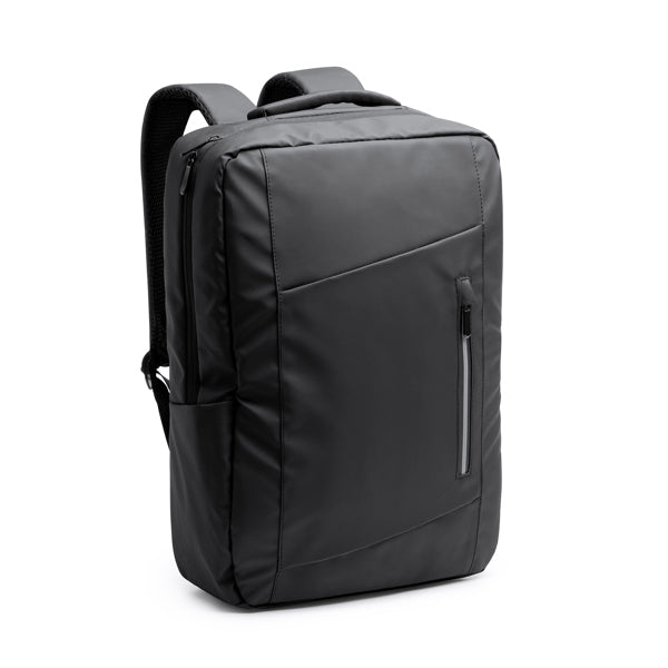 Mochila ejecutiva de PU leather Dixon personalizada con logo de empresa