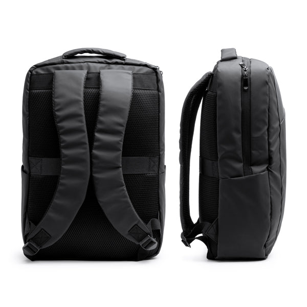 Detalle de la mochila ejecutiva de pu leather dixon en color negro