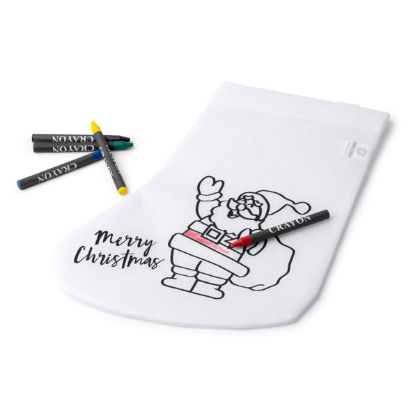 Calcetín navideño para colorear con ceras Reno XM1308