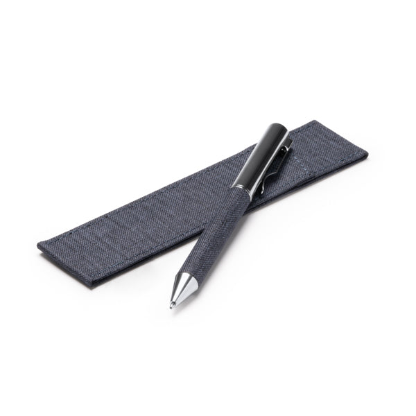 Bolígrafo giratorio de metal y RPET con funda Braman