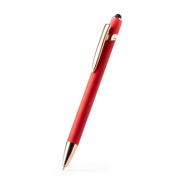 Boligrafo metalico con detalles oro rosa Roses personalizado con logo