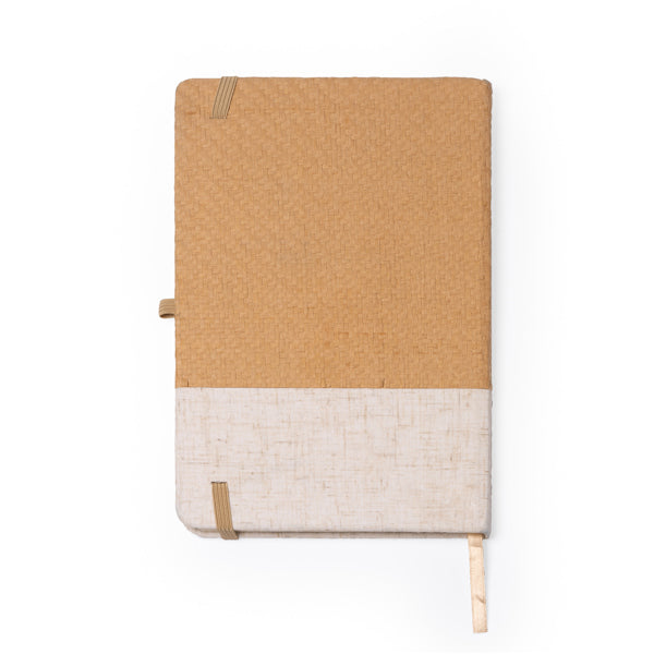 Acabado de la libreta de paja y algodon personalizada con logo