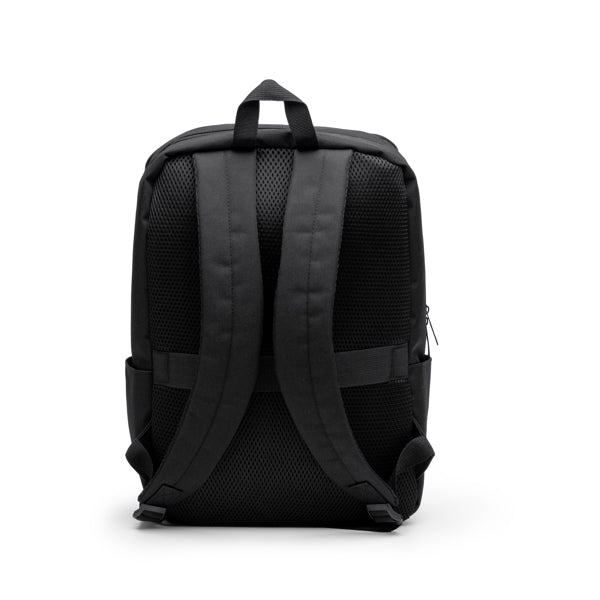 Detalle de la mochila ergonomica de pu leather grindel en color negro