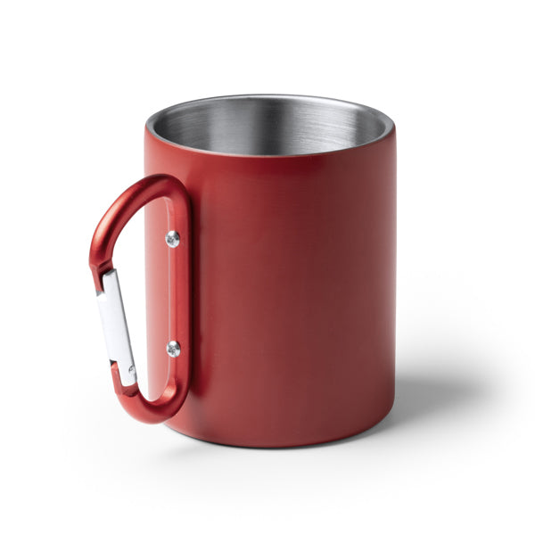 Taza de acero de doble pared con asa mosquetón 300 ml Nasik TZ1369