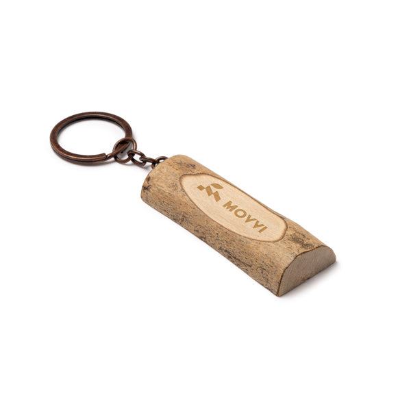 Llavero de tronco de madera con hendidura Telmon KO1606