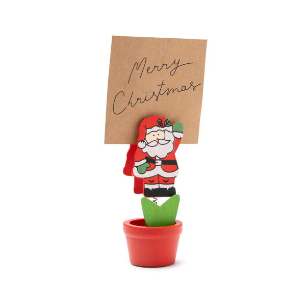 Soporte portanotas navideño de madera con clip Basov SO1616