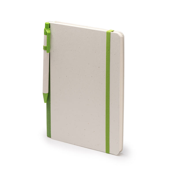 Libreta de cartón de briks en colores con bolígrafo
