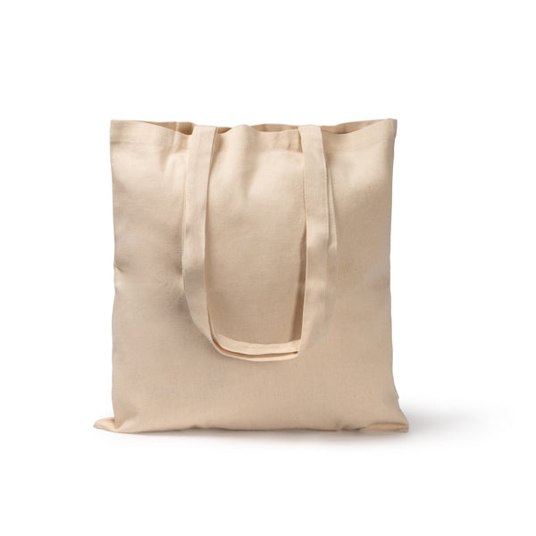 Detalle de la bolsa de algodon organico natural keon en color crudo