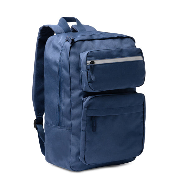 Mochila de RPET con bolsillos frontales Tinar personalizada con logo de empresa