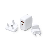 Adaptador de viaje universal con USB y USB-C Bapek IA1714