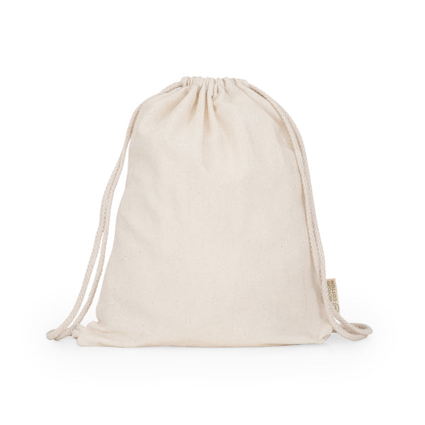Mochila de cuerdas de algodón y poliéster Marin personalizada con logo de empresa