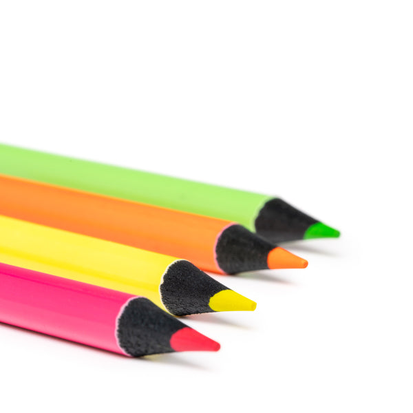 Acabado del set de 4 lapices fluor Marga personalizado