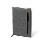 Libreta A5 de RPET con bolsillo de cremallera