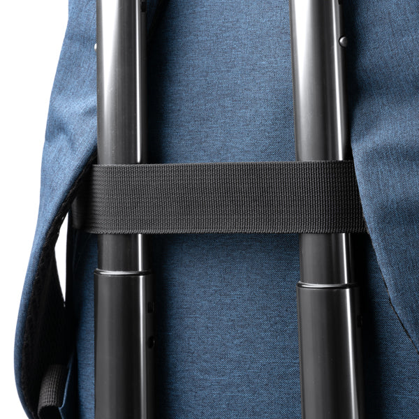 Detalle de la mochila de rpet jaspeado para portatil bruson en color denim vigore
