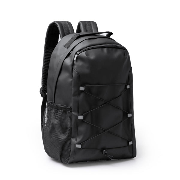 Mochila de PU leather con detalles reflectantes Kansas personalizada con logo de empresa