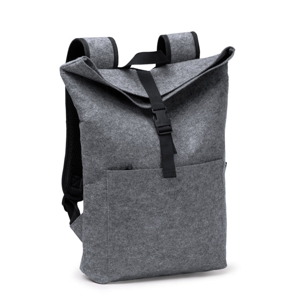 Mochila de fieltro reciclado con solapa Taipei personalizada con logo de empresa