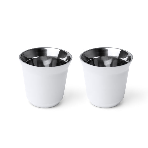Set de 2 vasos de café espresso de acero 80 ml Boluto