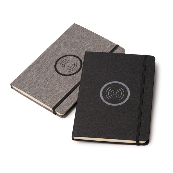 Acabado de la libreta con cargador inalambrico de 15W personalizada