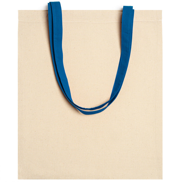 Bolsa de algodón natural con asas a color Veneto personalizada en color royal