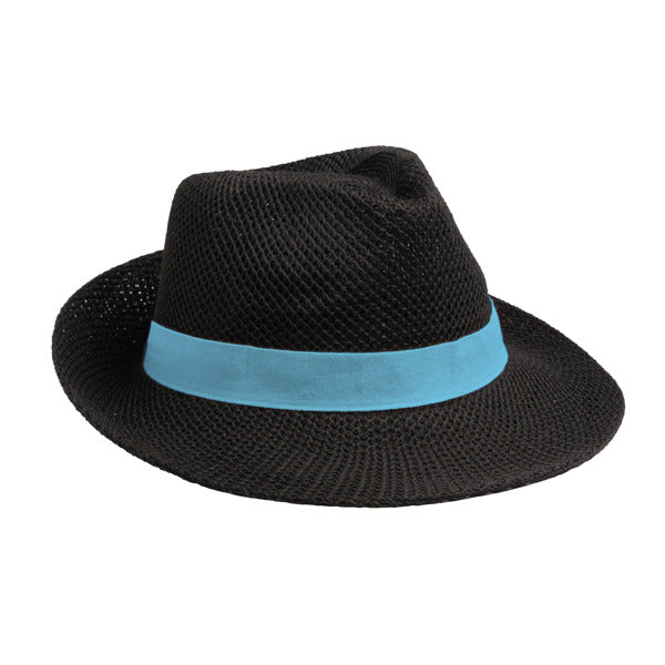 Detalle de la cinta de poliester para sombrero tremal en color royal claro