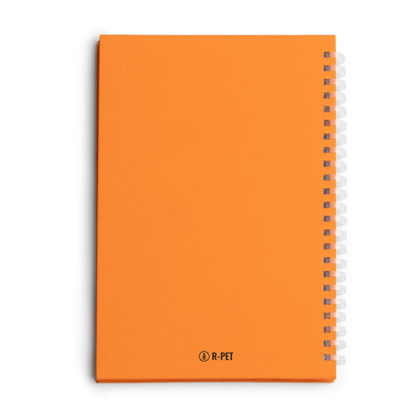 Acabado de la libreta de anillas flexibles RPET naranja personalizada