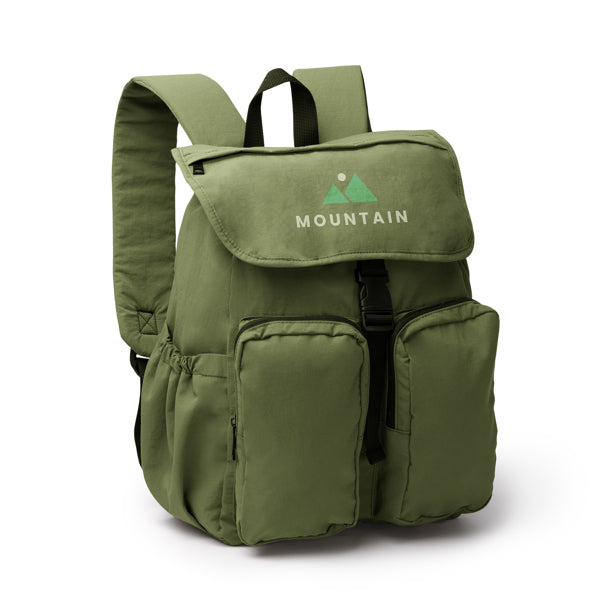 Mochila de nylon con tapa y hebilla Kabuki personalizada con logo de empresa