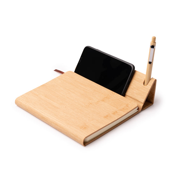 Detalle del soporte para tablet de la libreta multifuncion personalizada