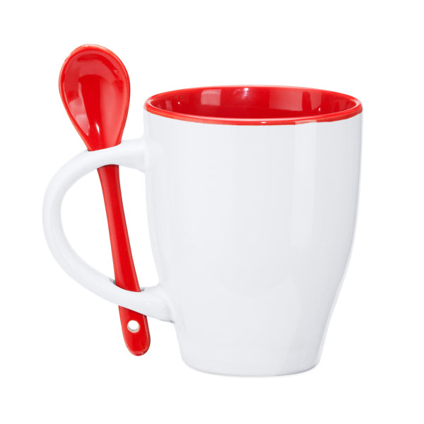 Taza de cerámica con cuchara 350 ml Akebia MD4008