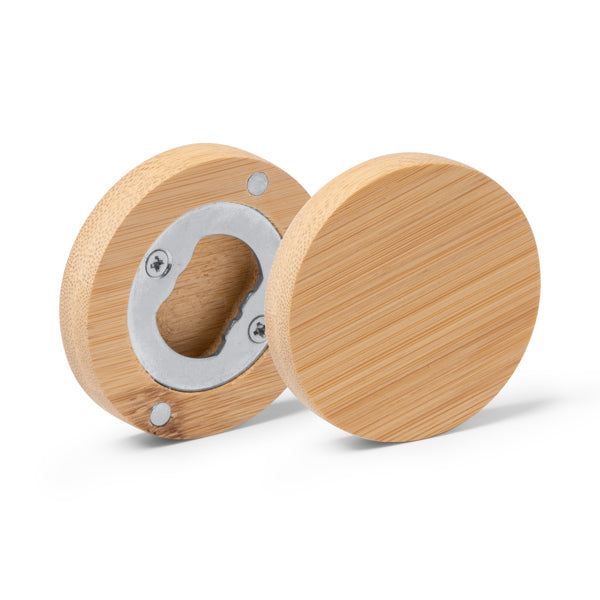Abridor imantado de bambú con posavasos Sherry KO4088