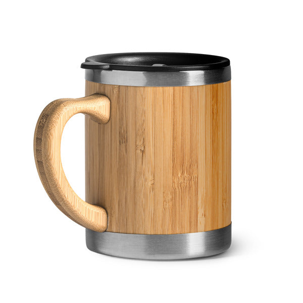 Taza térmica de acero y bambú con tapa 340 ml Pana TZ4097