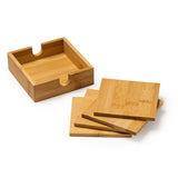 Set 4 posavasos de bambú en caja Algor PV4113