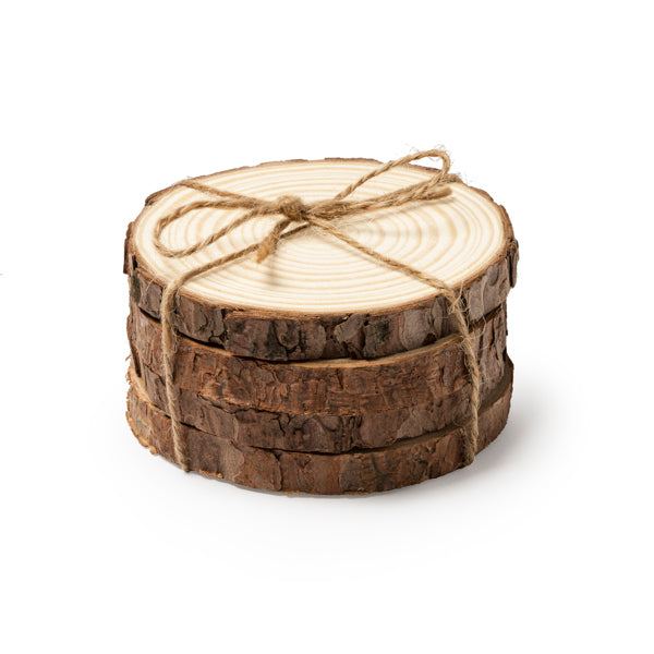 Set 4 posavasos de pino natural Pinea PV4140