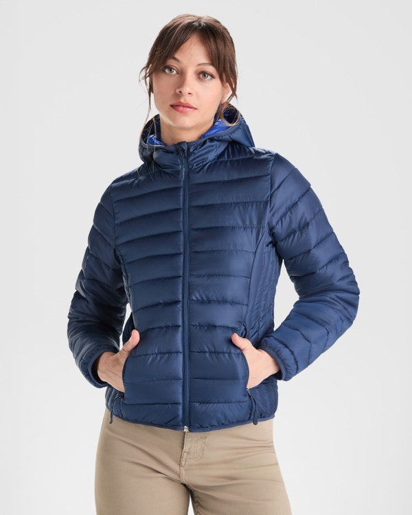 Chaqueta acolchada efecto pluma para mujer Norway Woman personalizada con logo de empresa