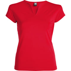 Camiseta Belice CA6532 Mujer Rojo personalizable con bordado, serigrafia y DTF | LogoLider