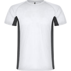Camiseta Shanghai CA6595 Hombre Blanco/Plomo Oscuro personalizable con bordado, serigrafia y DTF | LogoLider