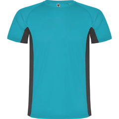 Camiseta Shanghai CA6595 Hombre Turquesa/Plomo Oscuro personalizable con bordado, serigrafia y DTF | LogoLider